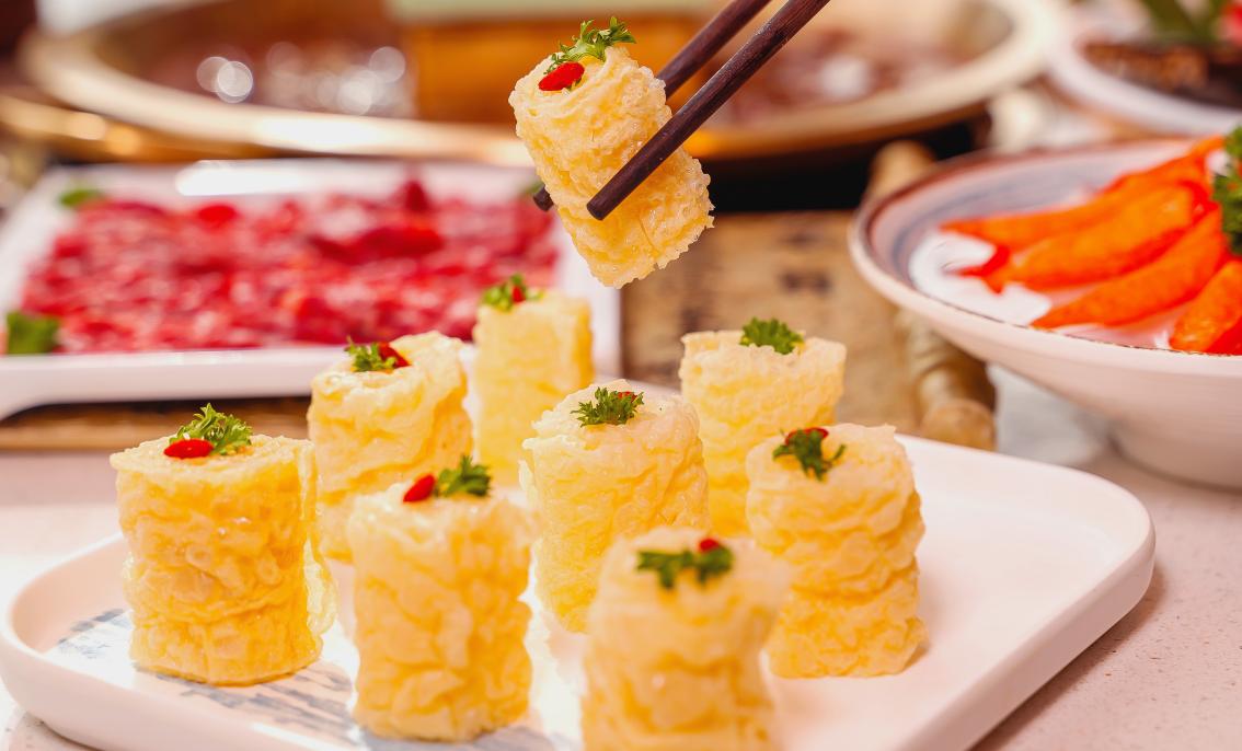 正宗四川火鍋店，必備的五道素菜品，第一道就是必備！